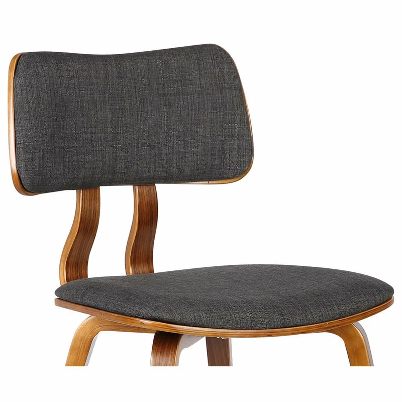 Outlet ๐ Armen Living Jaguar Mid-Century Dining Chair, Walnut, Charcoal โ - Image 5