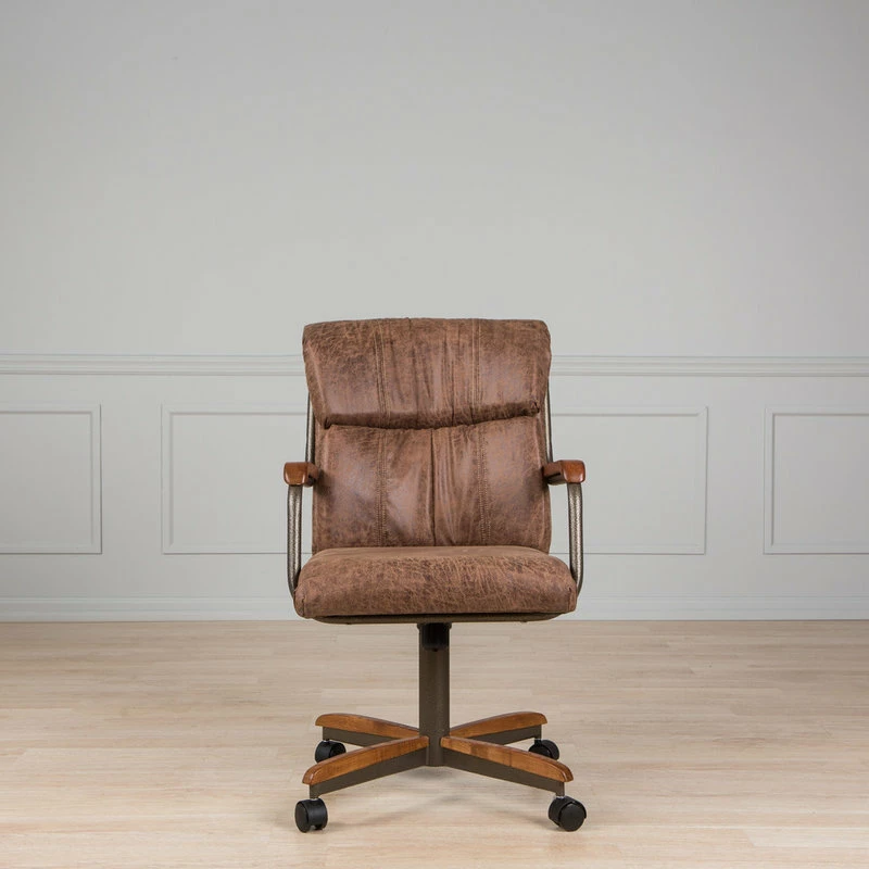 Hot Sale 😀 AW Furniture Swivel Dining Caster Chair, Brown ❤️ - Image 3