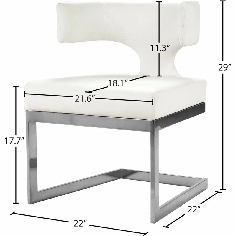 Coupon โ๏ธ MOD The Eve Dining Chair, White And Chrome, Faux Leather And Metal ๐คฉ - Image 7