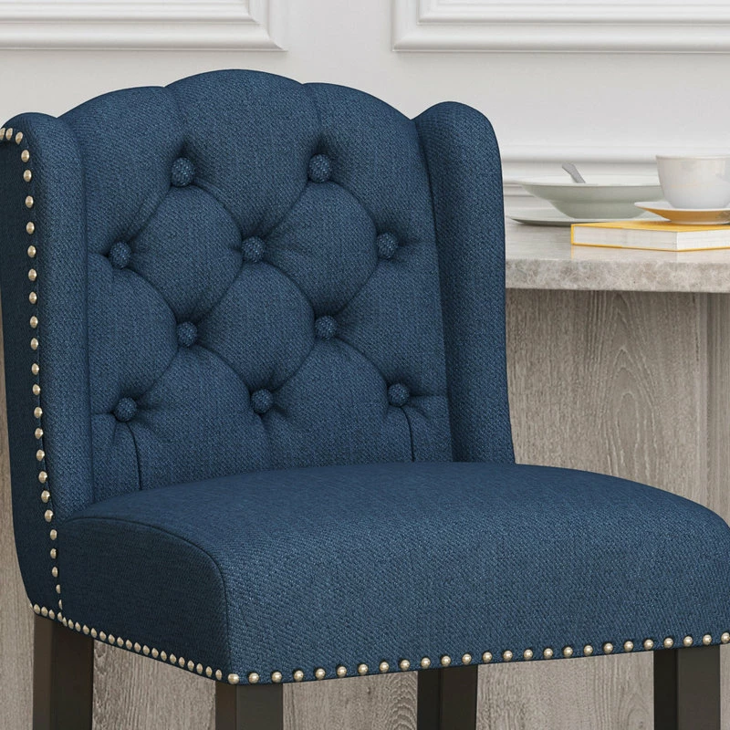 Wholesale 🛒 GDFStudio Plymouth Wingback Counter Stool, Navy Blue 😉 - Image 3