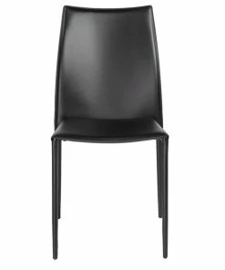 Hot Sale 🎁 MOD The Dubai Stacking Side Chair, Black, Leather, Set Of 2 🔥