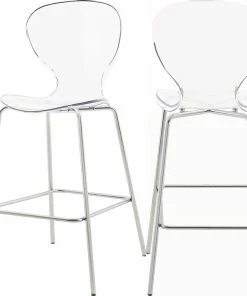 Flash Sale 🔔 Meridian Furniture Clarion Counter Stool, Set Of 2, Chrome 😀