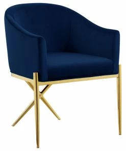 Deals 🎁 MOD The Parker Dining Chair, Velvet, Navy, Gold Legs 🥰