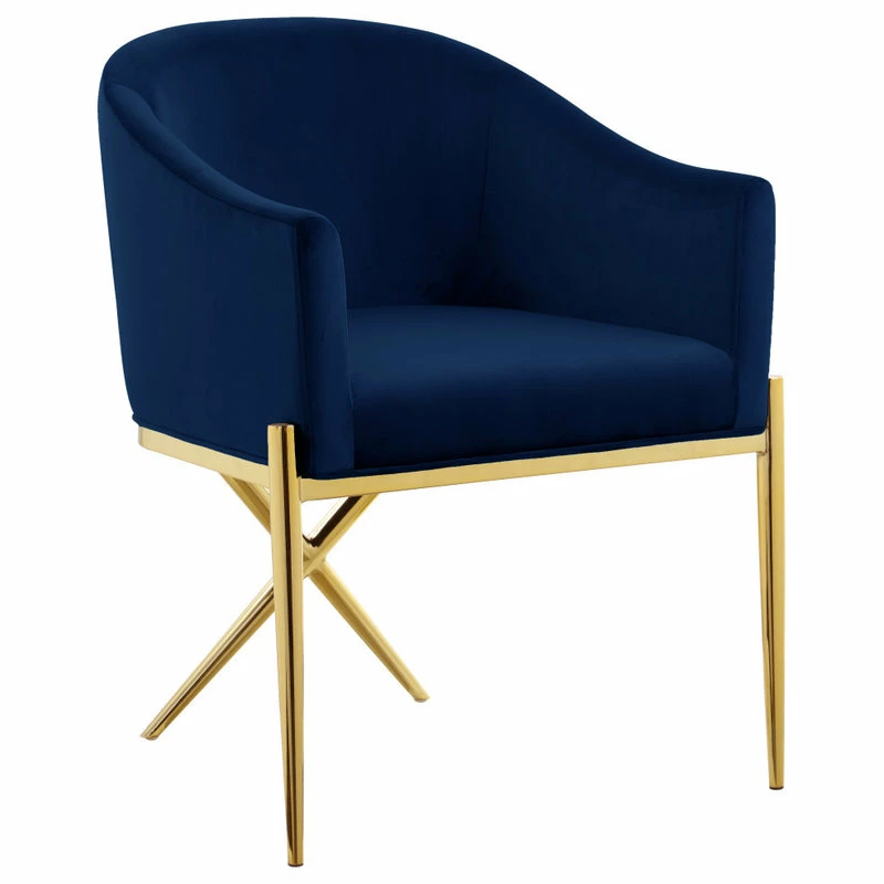Deals 🎁 MOD The Parker Dining Chair, Velvet, Navy, Gold Legs 🥰