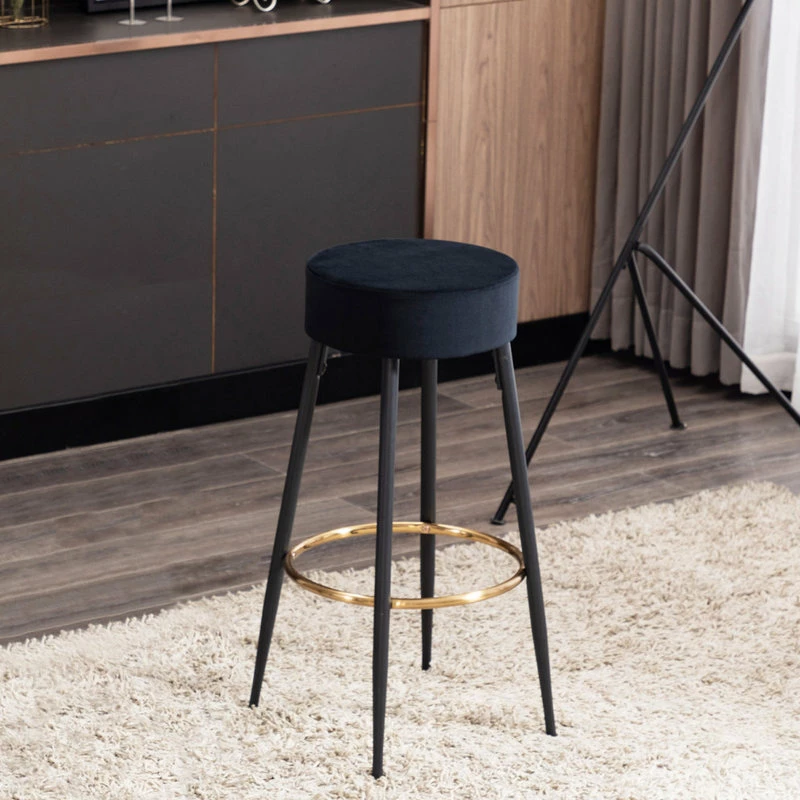 Outlet ๐คฉ Duhome Elegant Lifestyle Minimalist Round Bar Stools, Black Velvet - 1 Piece, 30 Inch โจ - Image 2