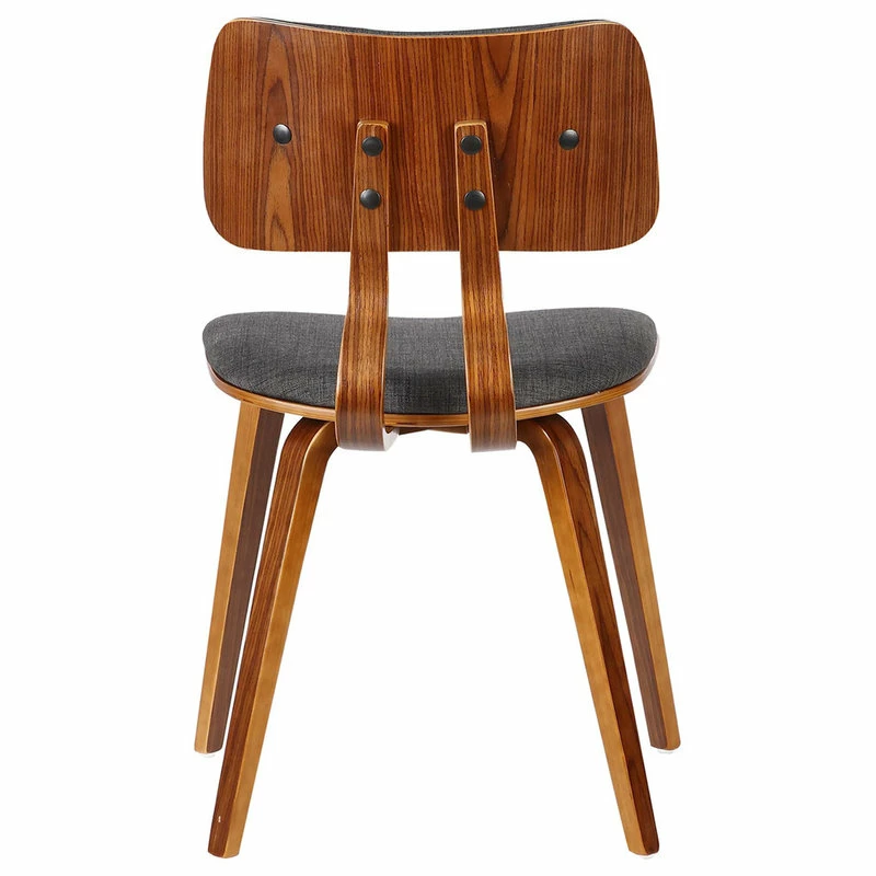Outlet ๐ Armen Living Jaguar Mid-Century Dining Chair, Walnut, Charcoal โ - Image 4