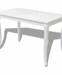 Best reviews of ✔️ Vida XL LLC VidaXL Dining Table 45.7" High Gloss White Dinner Table Home Kitchen Desk 🌟