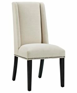 Buy 🔔 LexMod Baron Parsons Upholstered Fabric Dining Side Chair, Beige ⭐