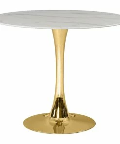 Hot Sale 😀 MOD The Luna Dining Table, 36", Gold, Midcentury, Round 🎁