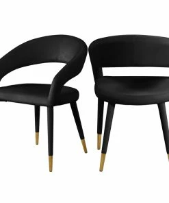 Flash Sale ⭐ Meridian Furniture Destiny Dining Chair, Black, Velvet 🔥