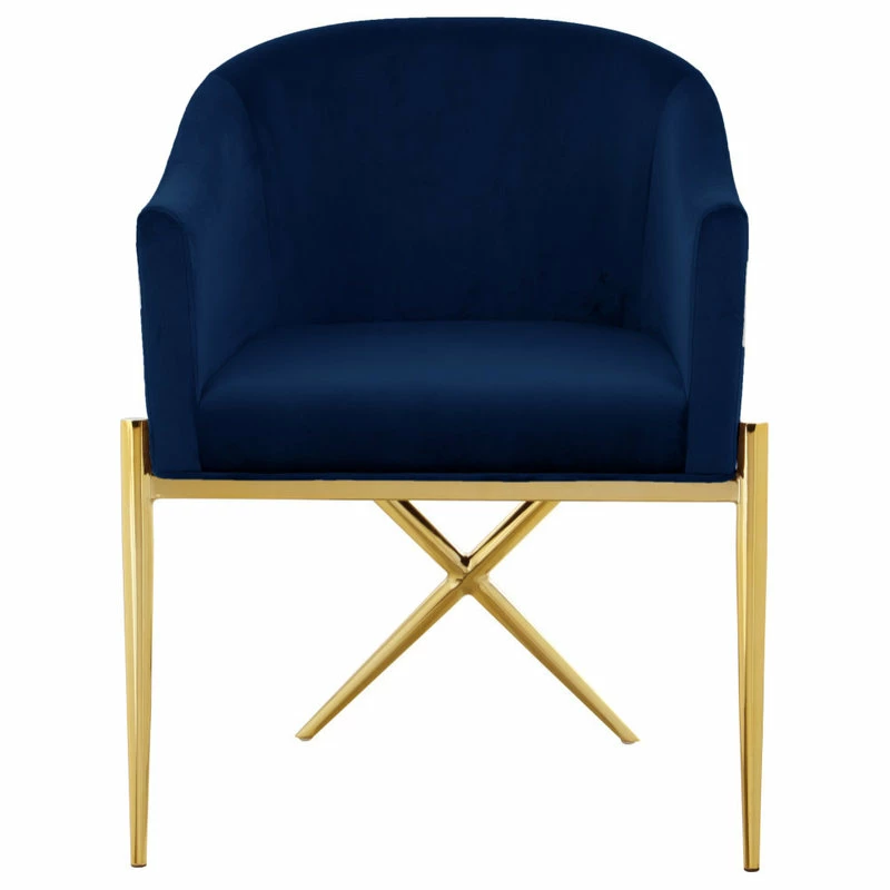Deals 🎁 MOD The Parker Dining Chair, Velvet, Navy, Gold Legs 🥰 - Image 3