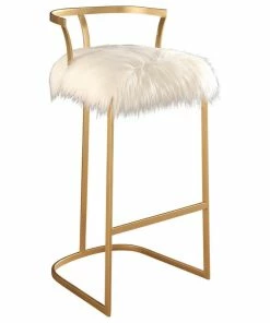 Wholesale 🛒 Abbyson Living Brittney Faux Fur Bar Stool, Gold ✨