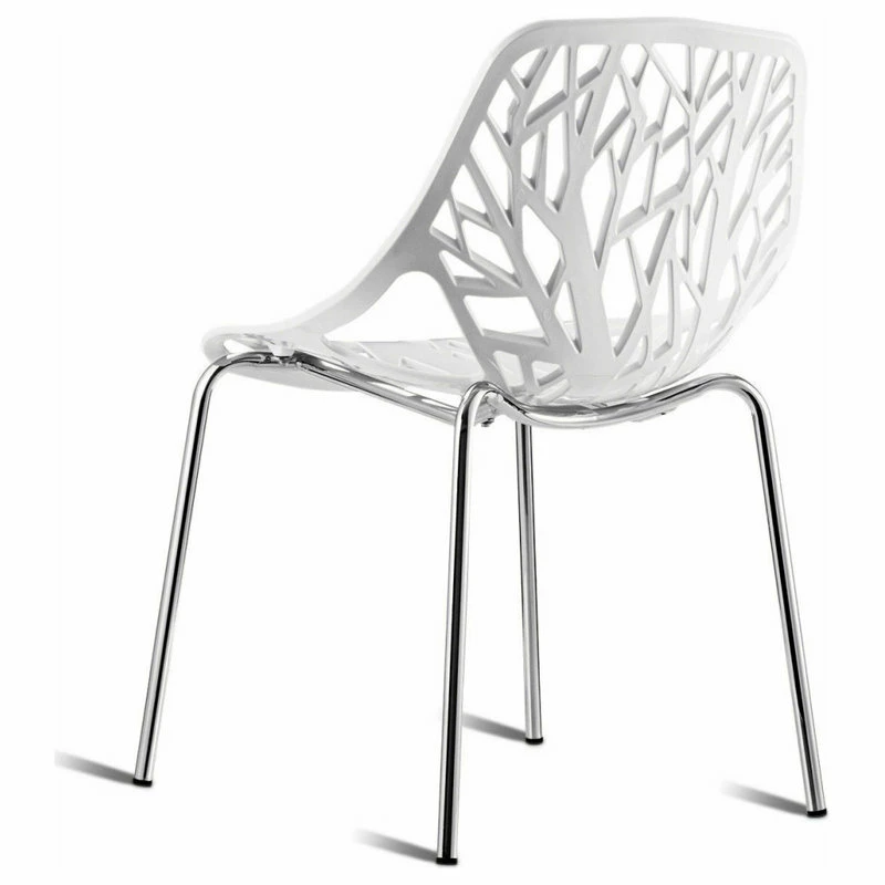 Deals 😀 Costway Set Of 6 Birch Sapling Plastic Dining Chairs Stackable Armless White 🛒 - Image 7