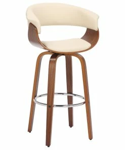 Best deal ๐ Armen Living Julyssa Cream Faux Leather And Walnut Wood Bar Stool LCJSBAWACR30 โ๏ธ