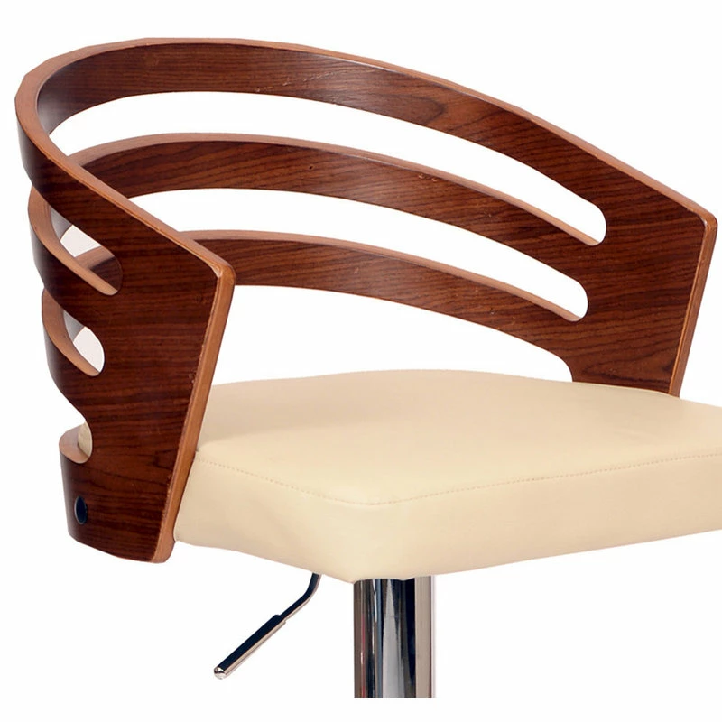 Budget 🌟 Armen Living Adele Cream Faux Leather And Walnut Wood Bar Stool LCADSWBACRWA ❤️ - Image 2