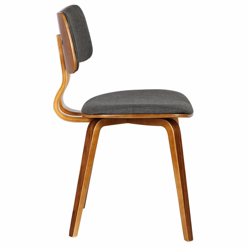 Outlet ๐ Armen Living Jaguar Mid-Century Dining Chair, Walnut, Charcoal โ - Image 3