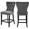 Flash Sale ✨ Meridian Furniture Nikki Velvet Stools, Set Of 2, Gray 💯