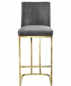 Best Pirce ⌛ Meridian Furniture Heidi Velvet Counter Stool, Gray 🌟