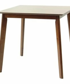 Deals 🛒 RattanUSA Modern Wood Dining Table, Medium Brown Finish, Mandy Square 😉