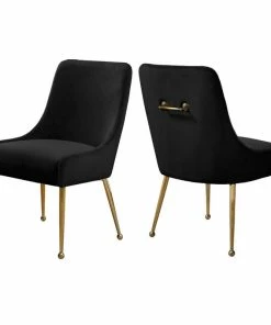 Best deal ๐ MOD The Cue Dining Chair, Black And Gold, Velvet, Set Of 2 โค๏ธ