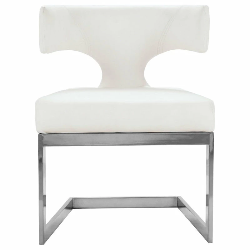 Coupon โ๏ธ MOD The Eve Dining Chair, White And Chrome, Faux Leather And Metal ๐คฉ - Image 4