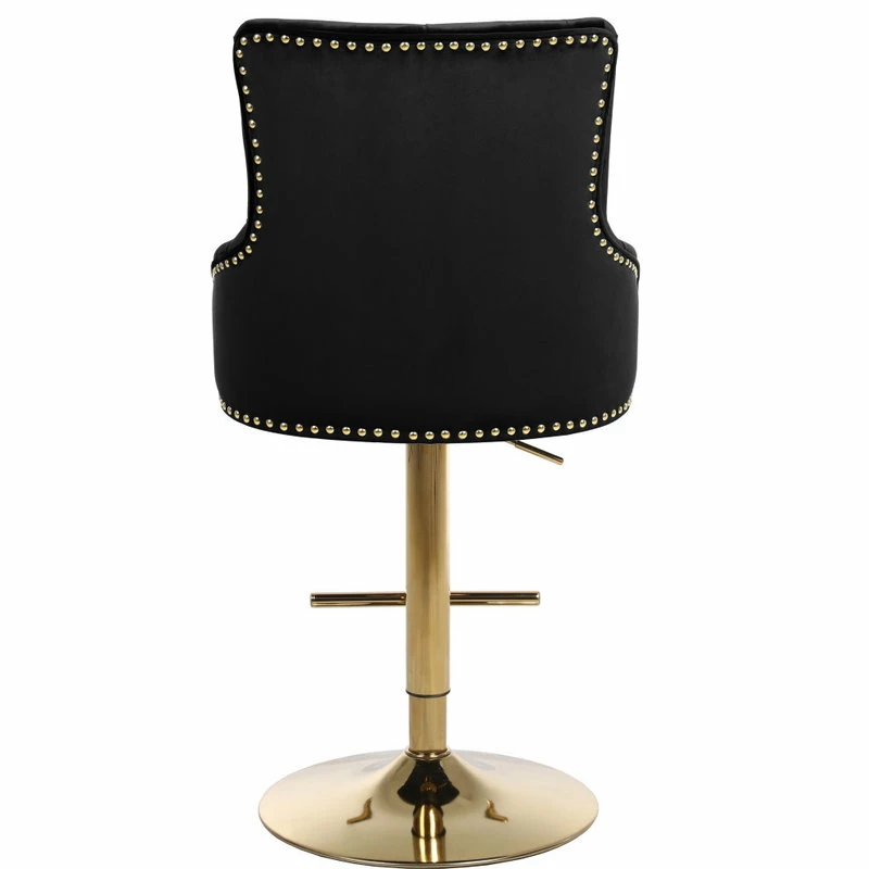 Cheapest ๐ Meridian Furniture Claude Velvet Adjustable Stool, Black, Gold Base ๐ - Image 5