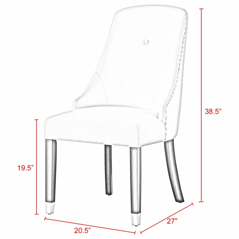Buy ❤️ MOD The Grand Dining Chair, Set Of 2, White Leather Pu/Goldtone ✨ - Image 9