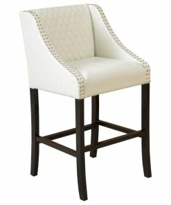 Flash Sale 😍 GDFStudio GDF Studio Filton Quilted Leather Counter Stool, Ivory 🎉