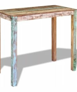 Coupon 🎉 Vida XL LLC VidaXL Bar Table Solid Reclaimed Wood Dining High Breakfast Kitchen Dinner 💯