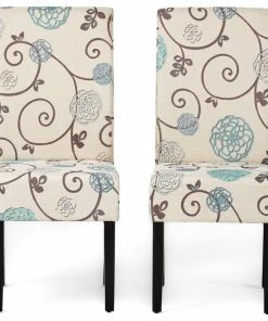 Best reviews of ❤️ GDFStudio GDF Studio Percival White And Blue Floral Fabric Dining Chairs, Set Of 2, White And Blue Floral, Fabric 👏