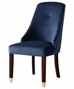 Cheap 😍 MOD The Grand Dining Chair, Set Of 2, Navy Blue Velvet/Goldtone 😉
