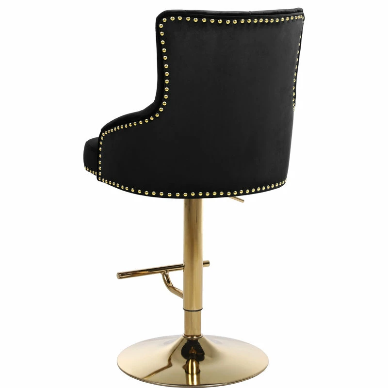 Cheapest ๐ Meridian Furniture Claude Velvet Adjustable Stool, Black, Gold Base ๐ - Image 3