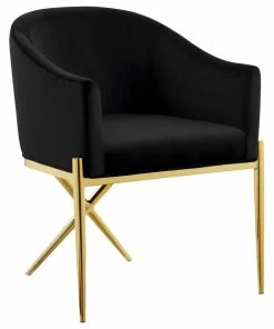 Brand new 😉 MOD The Parker Dining Chair, Velvet, Black, Gold Legs ⌛