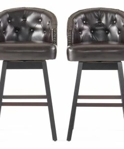 Flash Sale ⌛ GDFStudio Westman Contemporary Tufted Swivel Barstools With Nailhead Trim, Set Of 2 ❤️