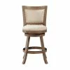 Buy 🎉 Boraam Industries, Inc. Melrose Swivel Stool, Driftwood Wire-Brush & Ivory, Counter Height ⌛