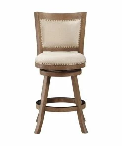 Buy 🎉 Boraam Industries, Inc. Melrose Swivel Stool, Driftwood Wire-Brush & Ivory, Counter Height ⌛