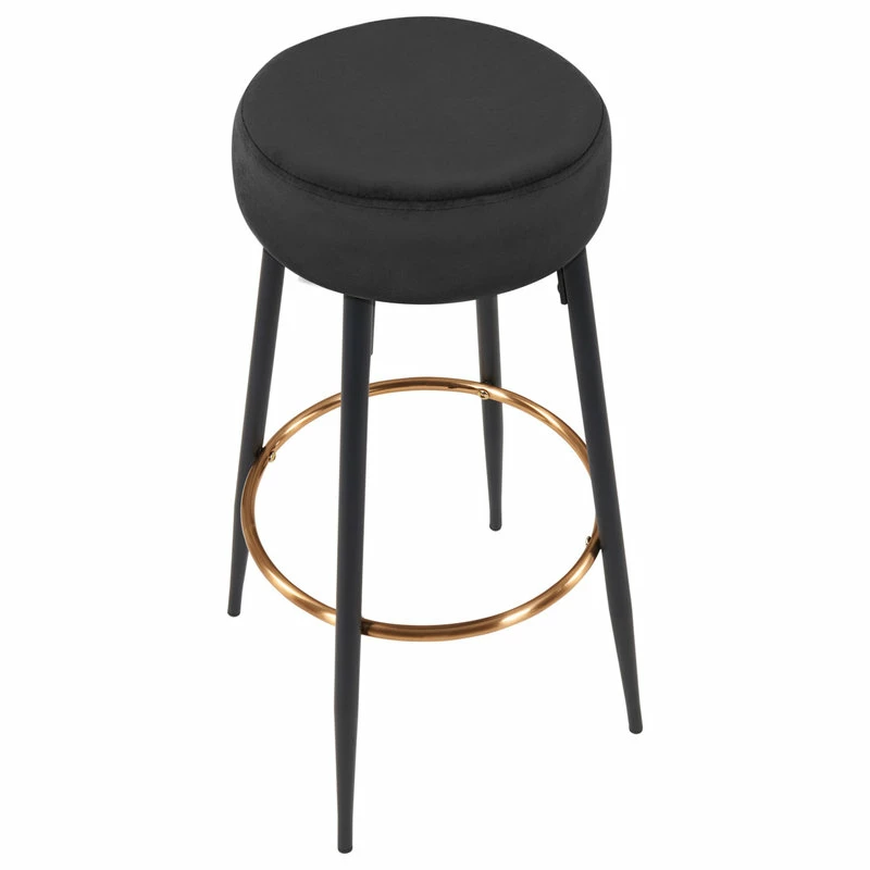 Outlet ๐คฉ Duhome Elegant Lifestyle Minimalist Round Bar Stools, Black Velvet - 1 Piece, 30 Inch โจ - Image 7