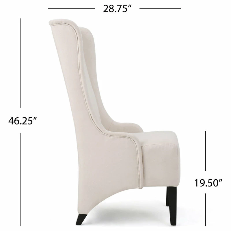Coupon 😉 GDFStudio GDF Studio Sheldon Traditional Design High Back Fabric Dining Chair, Beige ⌛ - Image 3