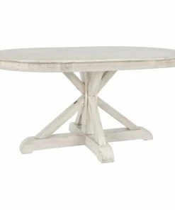 Hot Sale 👏 Classic Home Gerald 63 Oval Dining Table Sun-Bleached Ivory 💯