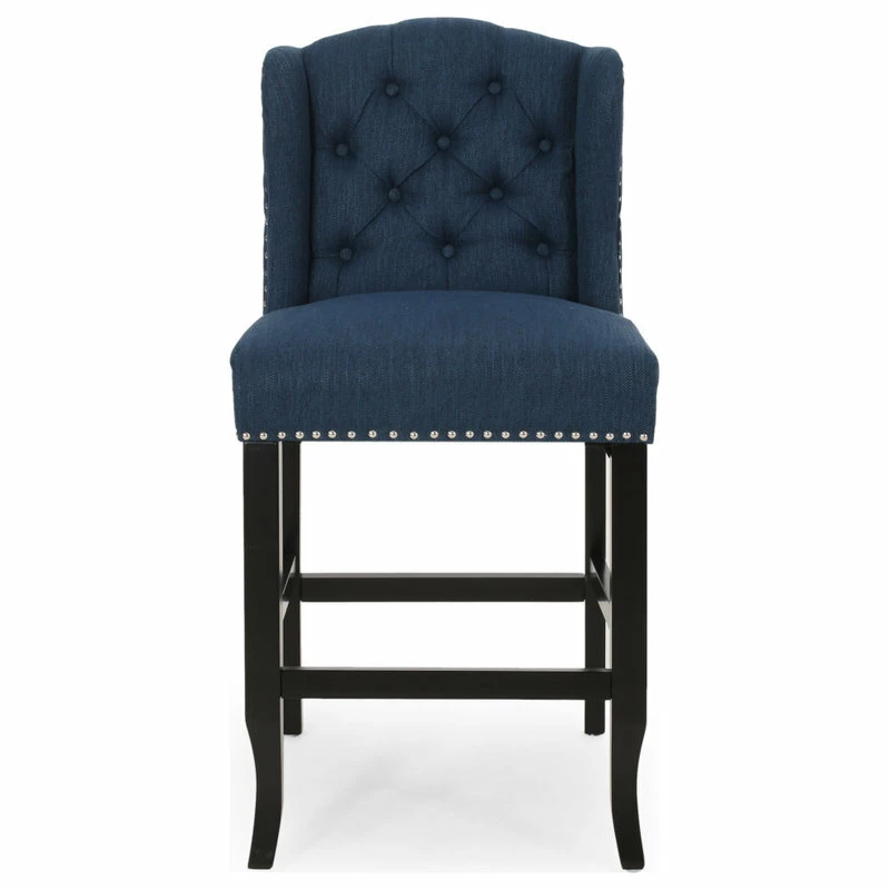 Wholesale 🛒 GDFStudio Plymouth Wingback Counter Stool, Navy Blue 😉 - Image 5