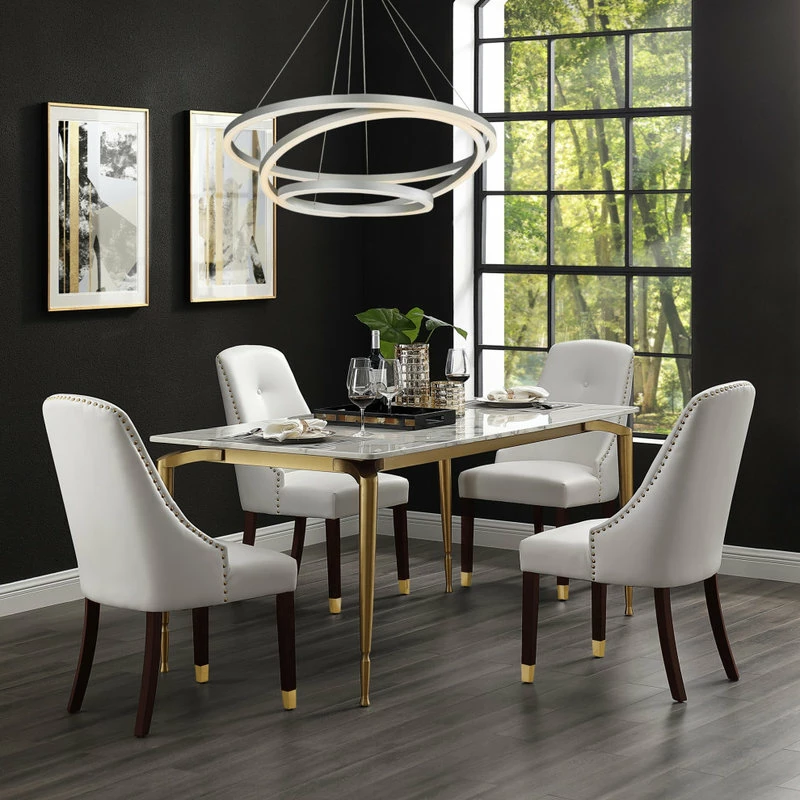 Buy ❤️ MOD The Grand Dining Chair, Set Of 2, White Leather Pu/Goldtone ✨ - Image 2