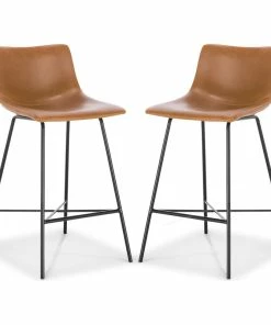 Hot Sale 🔔 Poly & Bark Poly And Bark Paxton 24" Counter Stool, Set Of 2, Tan 🎁