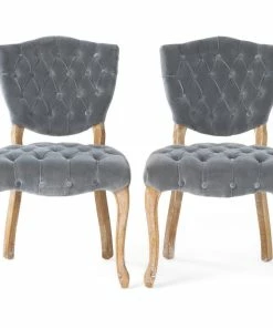 Discount 🤩 GDFStudio GDF Studio Violetta French Design Dining Chair, Set Of 2, Gray 💯