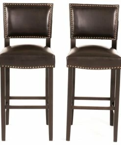 Cheapest 🔔 GDFStudio William Contemporary Bonded Leather Barstools, Set Of 2 🔔