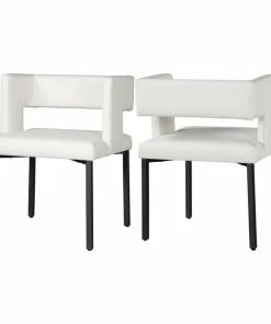 Brand new 💯 MOD The Verve Dining Chair, White And Matte Black, Faux Leather And Iron, Set Of 2 🔔