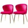 Brand new 😀 MOD The Audrey Dining Chair, Velvet, Set Of 2, Fuchsia ⌛