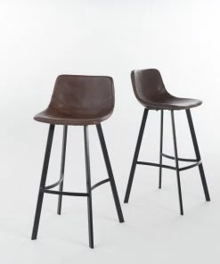 Top 10 👍 GDFStudio GDF Studio Rex Faux Snake Leather Brown Bar Stools, Set Of 2, Snake Skin Brown 🥰