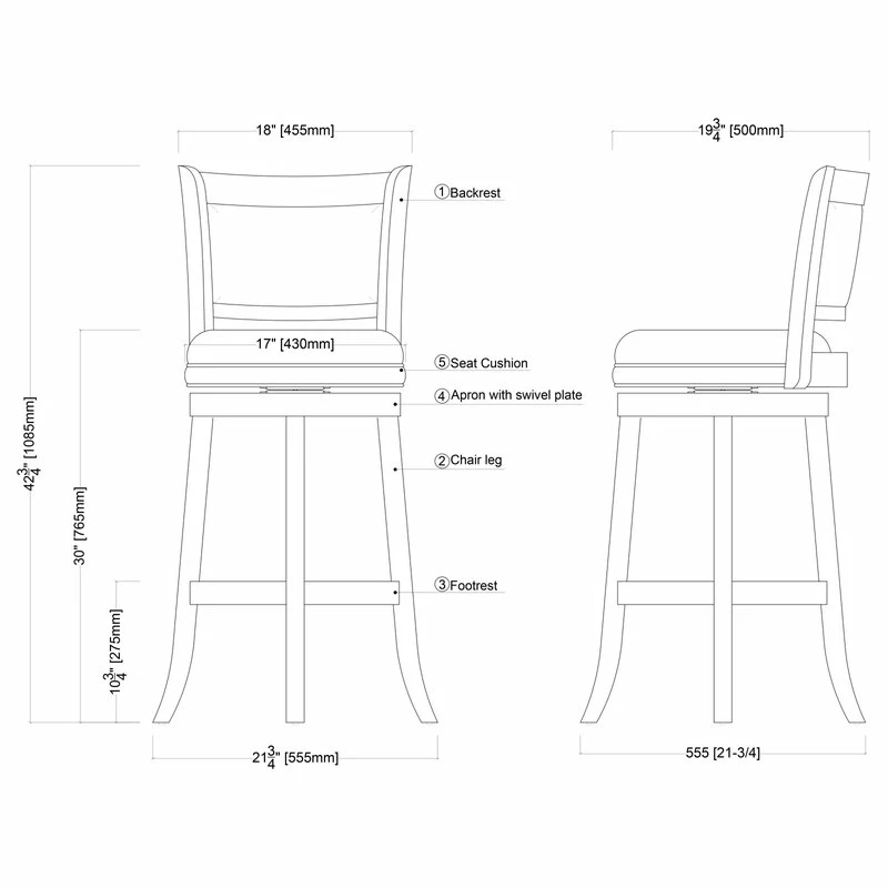 Coupon โญ Boraam Industries, Inc. Augusta Swivel Stool, 29", Black โญ - Image 7