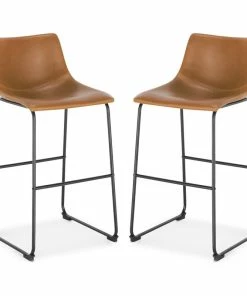 New 🎁 Edgemod Brinley Bar Stool, Set Of 2, Tan 👏