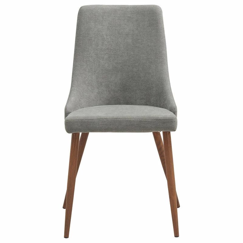 Hot Sale โ๏ธ WHI Mid Century Fabric Side Chair (Set Of 2)- Beige, Grey/Walnut ๐ - Image 4